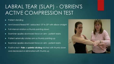 tests for labral tear|positive shoulder labral tear test.